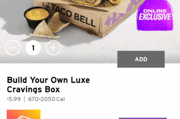 It still shows a beefy 5 layer and a cheesy gordita crunch in the Luxe box picture even though you can't get both now....