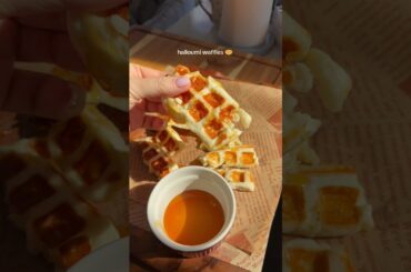 halloumi waffles 🧇 #waffle #halloumi #cheese #chilli #viralrecipe #shorts #