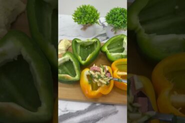 Air Fryer Stuffed Peppers 🌶️🔥 So Delicious #shorts #airfryer #stuffedpeppers #recipe #food