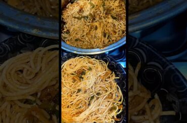 spaghetti recipe. spaghetti with chicken and Bell pepper.#shorts #asmr