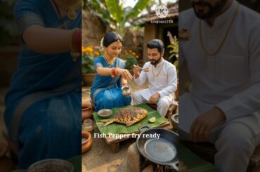 Miniature Doll Wife Fish Pepper Fry 🐟🔥 Spicy Village Cooking ASMR #shorts