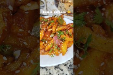 street style chilli pataoes 🔥easy crispy recipes #crispypataoes