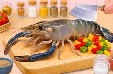 Catching Shrimp Simple 🍤 Making Fried Shrimp with Bell Pepper Recipe | Clover Mini Kitchen