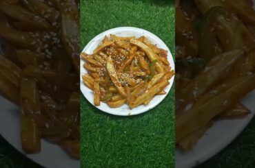 chilli potato easy recipe l chilli potato bristi kitchen l chilli potato recipe easy l #trending
