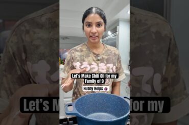 Hubby helped me make chili oil. SMH Reason why I prefer cooking alone. #momof9 #chilioil