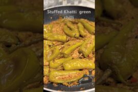 Stuffed Khatti green chili recipe by Lahori Handi #cooking #lahorihandi  #shorts #stuffedgreenchilli