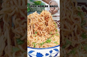 Viral Spicy Korean Maggi Recipe 🍜🔥 5 Minute Garlic Chilli Maggi #shorts #trendingvideo  #shortsfeed