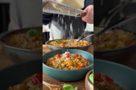 Creamy Sausage, Pepper & Tomato Orzo Skillet