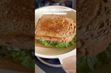 Sweet chilli paneer pesto sandwich 🥪 #youtubeshorts #explorepage #pestochillipaneersandwich #viral
