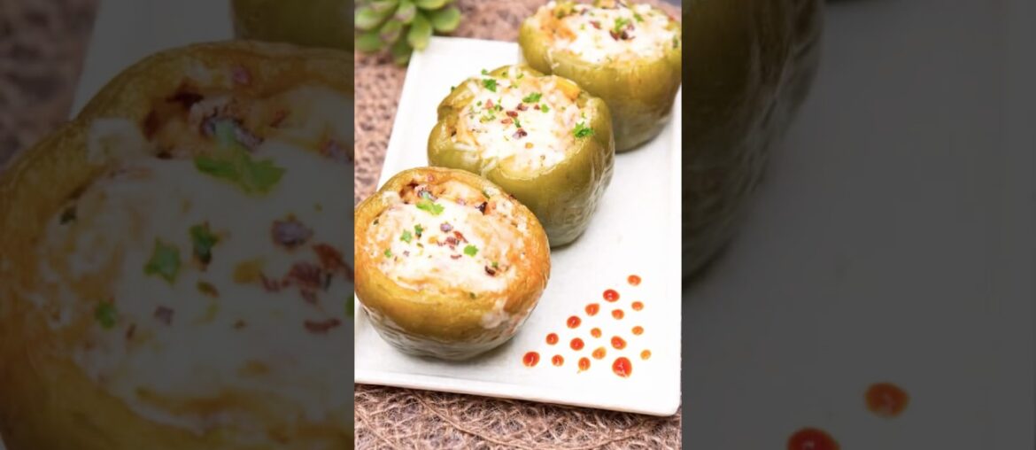 Stuffed Capsicum Like Never Before! 🫑🔥#classic #pasta #surprise #food #recipe