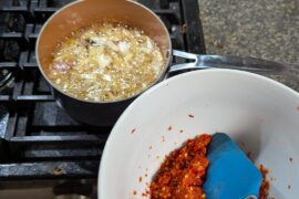 Make your own hot chili oil, and buldak chips