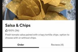 Doordash - salsa & chips, with chips or no chips