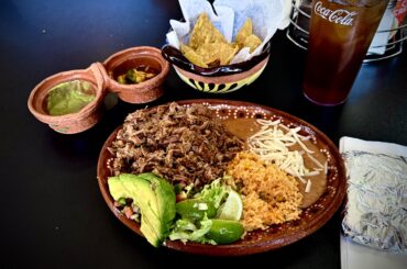 An excellent pork dish at Roque Burritos in Carlsbad, MM. That is literally 1 pound of meat!