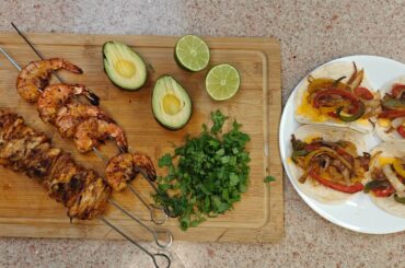 Chicken and shrimp fajitas came out great