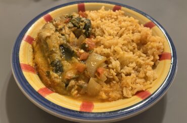 Chile relleno con arroz.