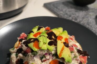 Tostada ceviche de pescado