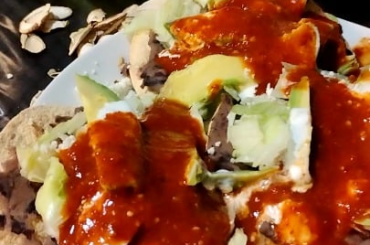 Beans tostadas no meat