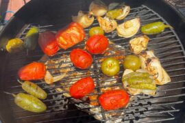 Afternoon salsa on a new smoker at high temp. Made a red salsa and an avocado tomatillo.