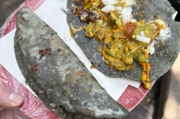 Quesadillas con flor de calabaza (con queso), CDMX