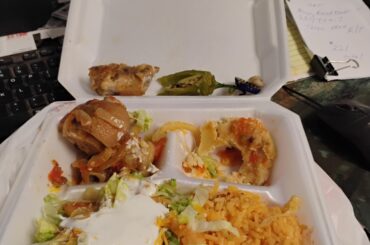 I asked for 3 crispy tacos 1 pupusa and 1 pig feet this is my whole lunch