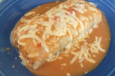 Bean and Chorizo Smothered Burrito