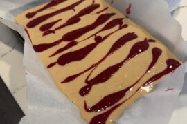 Cherry Hot Sauce, twirled into a Banana Vanilla Greek Yogurt Fudge.