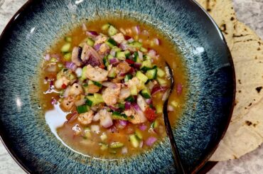 Made ceviche for the first time. I think I made Mexican style ceviche.