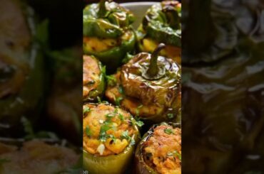 stuffed allu shimla mirch🫑🥔#recipe #viralshorts #shortsrecipe #recipeshorts