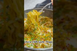 Cheesy Chilli Garlic Maggi #snacks #recipe #maggi #cheese #youtubeshorts #shorts #viral #shortsfeed