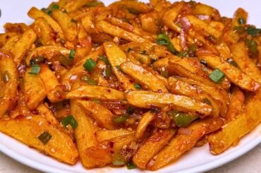 Crispy Chilli Potato | Street Style Chilli Potato Recipe | Chilli Potato Starter Recipe