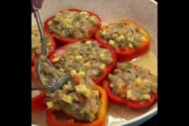 Stuffed Bell Pepper Rings | Recipe In Comments | #StuffedBellPeppers #Recipes