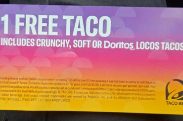 Got handed some coupons at Taco Bell the other day