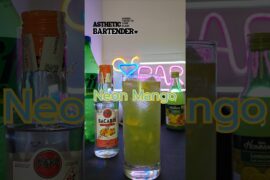 How to Make the Neon Mango Cocktail | Bacardi Mango Chili Recipe #mixology #bartenderlife#shorts