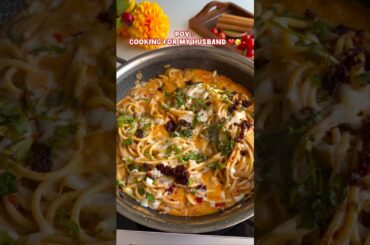 Caramelised Onion mushrooms Chilli Oil Spaghetti 🍝 #recipe #shorts
