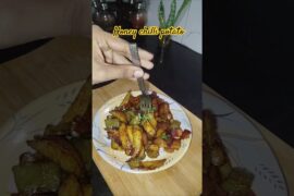 honey chilli potato #food #kitchenhacks #recipe #edit #cooking #shorts