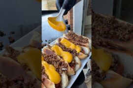 Sloppy Joe Hot Dogs With Cheese Sauce on Pit Boss Ultimate Griddle! Or is it actually a Chili Dog??