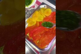 Roasted peeled peppers 😋 #shorts