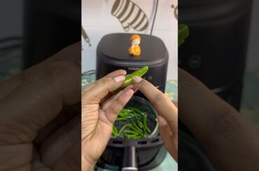 వాము పచ్చి మిరపకాయ 🌶️  in air fryer lo #greenchilli #trending #viral #airfryer