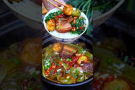 Authentic Mountain Village Food: Braised Pork and Traditional Chinese Chili Peppers