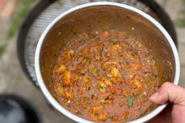 First salsa over charcoal