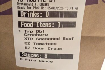 Double triple crunch wrap extra beef?
