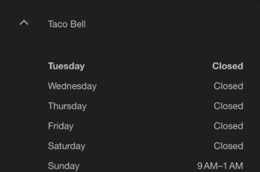Local Taco Bell is going to shit