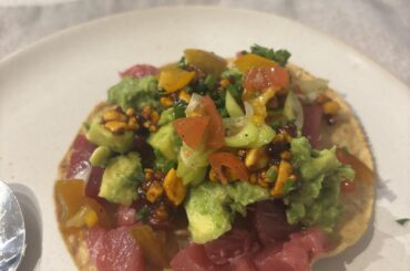 Spicy Crunchy Tuna Tostada