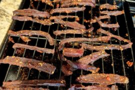 It took most of the day, but here's my three batches of jerky. Sacana Piri Piri Biltong Style, Fatali Pepper Style, and Thai Crying Tiger Style