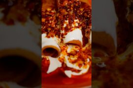 SPICY CRUNCHY CHILI TAQUITOS 🌶️🥵 #shorts #spicy #mukbang