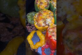 Stuffed Bell Peppers 🫑💛❤️ #loadedup #rice and beef #recipe #food