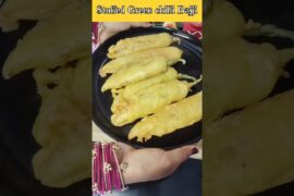 Stuffed Green chilli Bhajiya🌶😋 | Mirchi Pakoda Recipe #mirchipakoda #ytshorts #shorts #recipe #yt