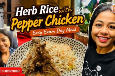 🍗 Herb Rice & Pepper Chicken | Easy Exam Day Lunch Recipe | Quick & Delicious Meal
