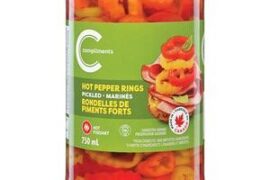 Compliments hot pickled peppers