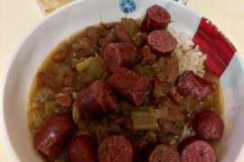 Red beans and rice with venison sausage and ghost pepper!